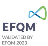 Bild zeigt das EFQM-Logo. Die Verbands-Volkshochschule Landau a.d.Isar e.V. ist Mitglied  der European Foundation for Quality Management.